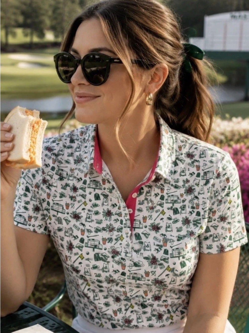 Swannies Performance Womens Masters Golf Polo Shirt Augusta National Size XL EUC
